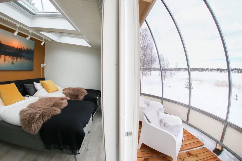 The new igloo-inspired bubble accomodation is in Swedish Lapland © Ice & Light Village