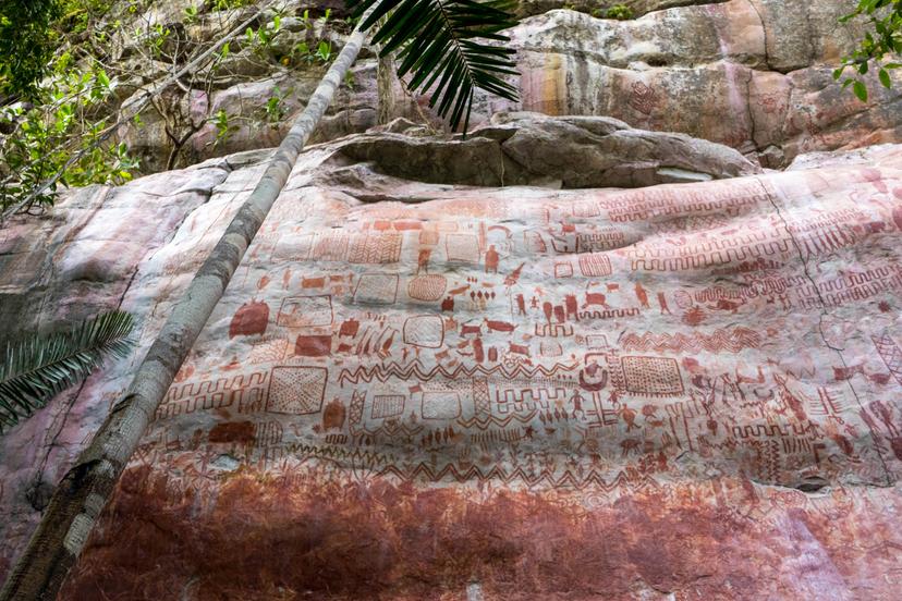 Prehistoric art work in Serrania La Lindosa, Colombia ©Channel 4