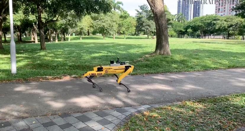 Spot the robot dog on patrol in Singapore