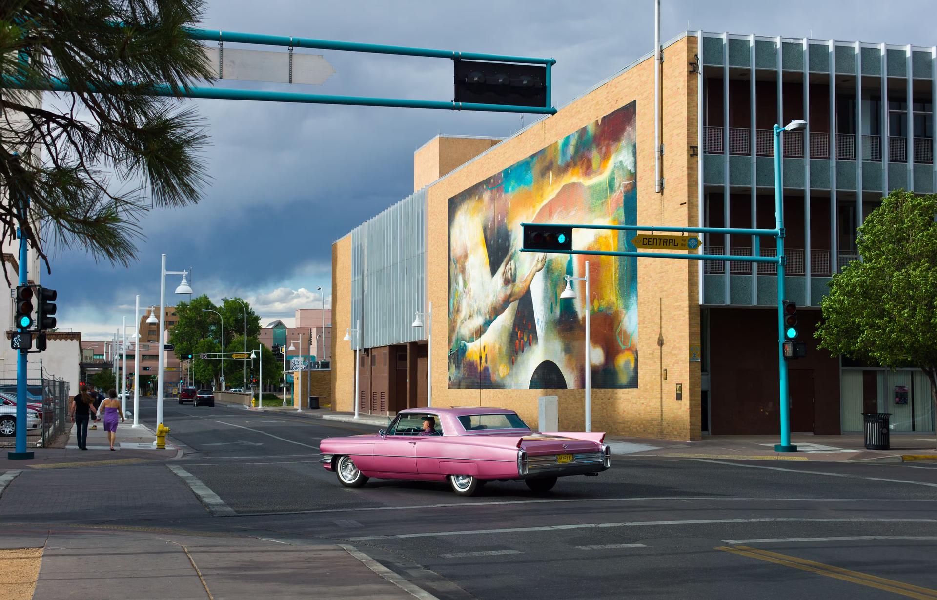 U.S.A. New Mexico, Albuquerque, murals along the Route 66