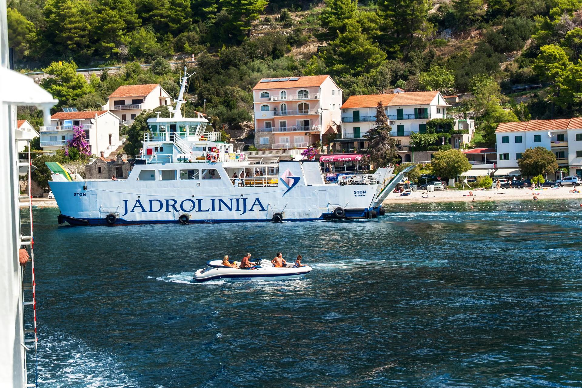 The Jadrolinija ferry entering Drvenik from Hvar Island