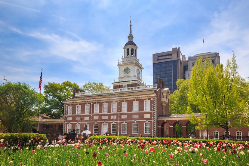 The exterior of Independence Hall in Philadelphia.