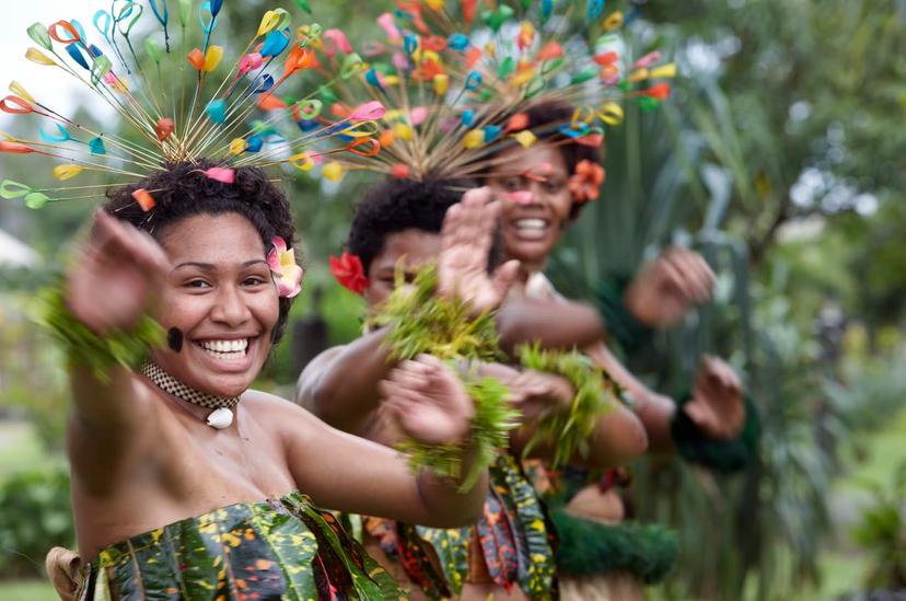 Women's meke performance, Fiji.