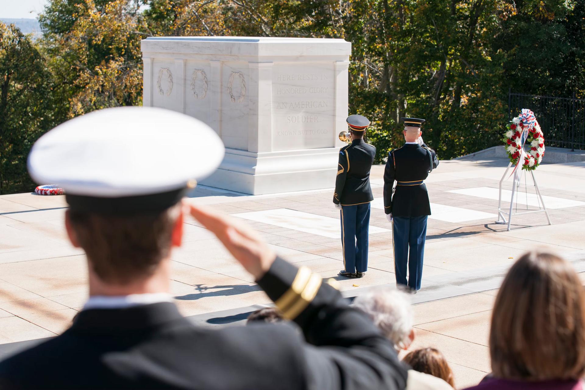 Changing of the Guard ceremony at Arlington Cemetery at the Grave of the Unknown Soldier