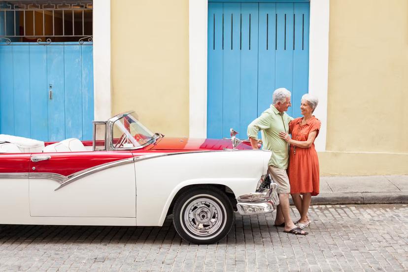 Senior couple visiting Cuba