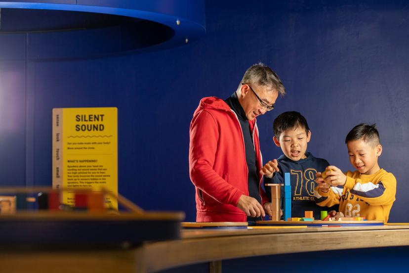 A family in the experiment gallery at Manchester's Science Museum © Chris Foster/Courtesy Image
