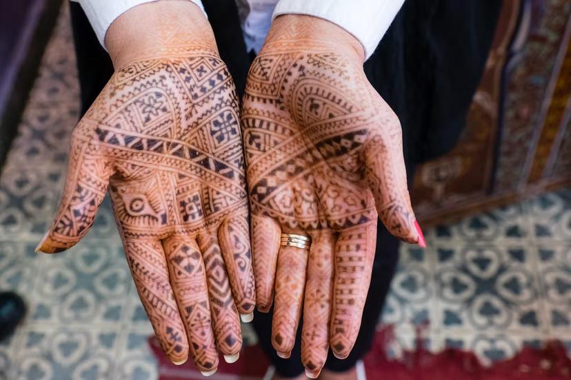 North Africa, Morocco, Marrakech. Henna Hands.