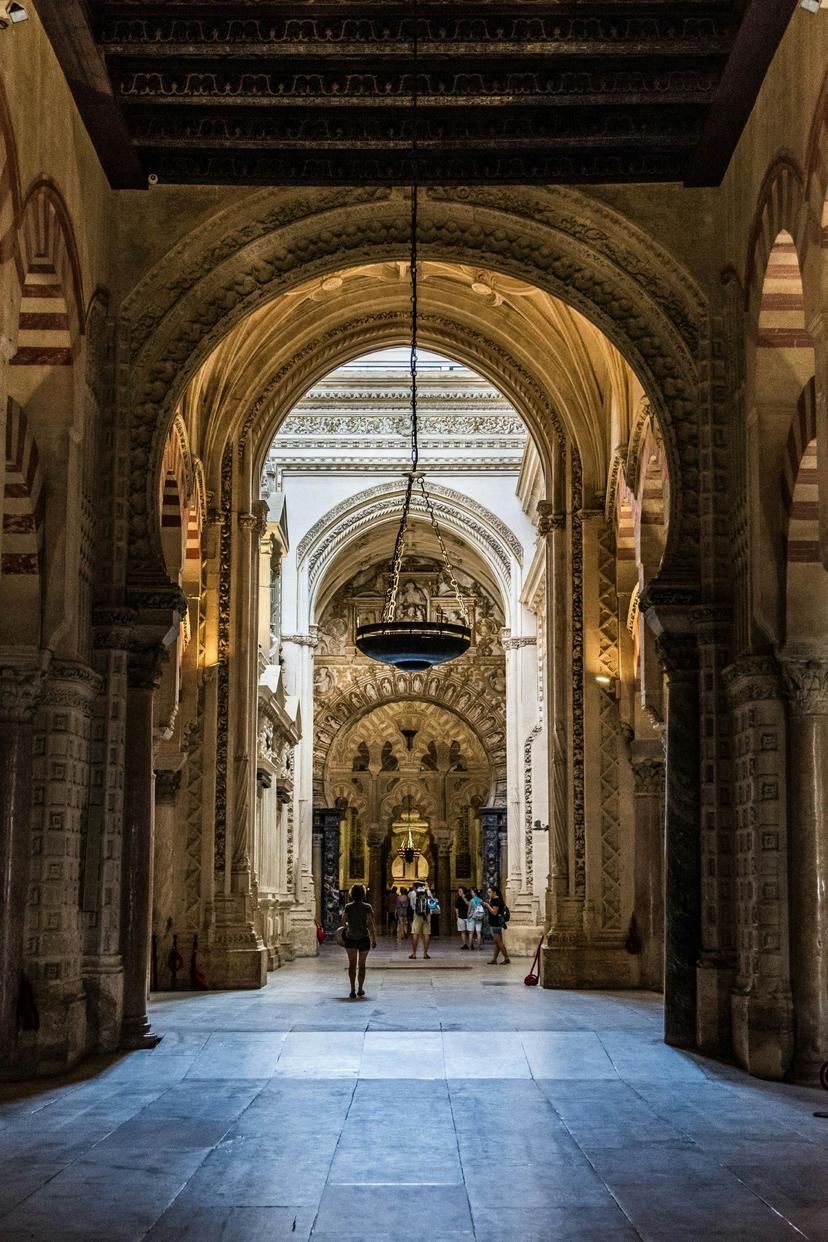 Interior of the Great Mosque and Cathedral of Cordoba