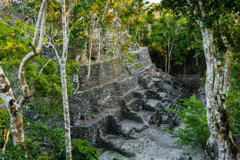 A side view highlighting the stones used to erect the La Danta pyramid at the El Mirador site in Guatemala David Ducoin/ Getty Images