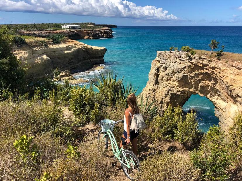 Exploring Anguilla's beaches by bike