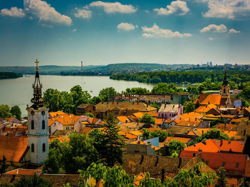 View over Zemun's quaint rooftops and the Danube from Gardoš Tower © Evgeni Fabisuk / Shutterstock