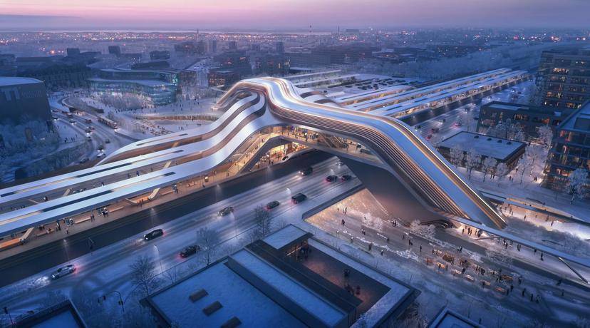A futuristic transit hub is coming to Tallinn, Estonia ©Zaha Hadid Architects