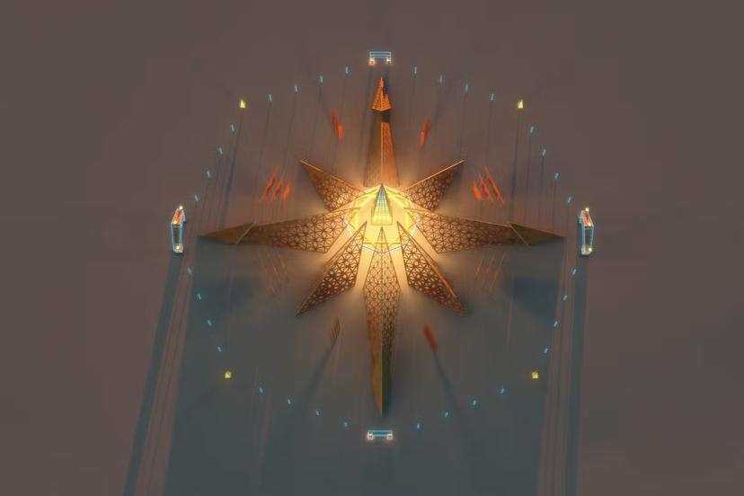 The Empyrean temple is shaped like an eight-pointed star © Empyrean/Burning Man