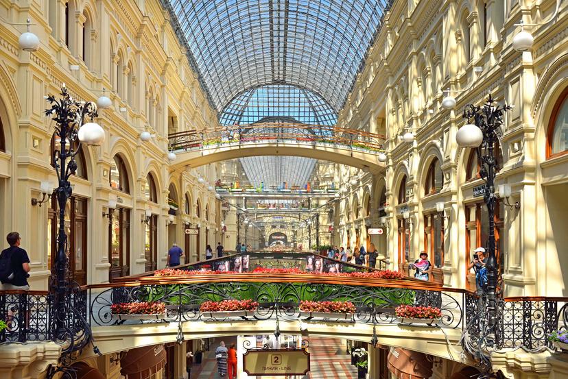 While shopping in GUM department store be sure to check out its famous glass roof © Popova Valeriya / Shutterstock